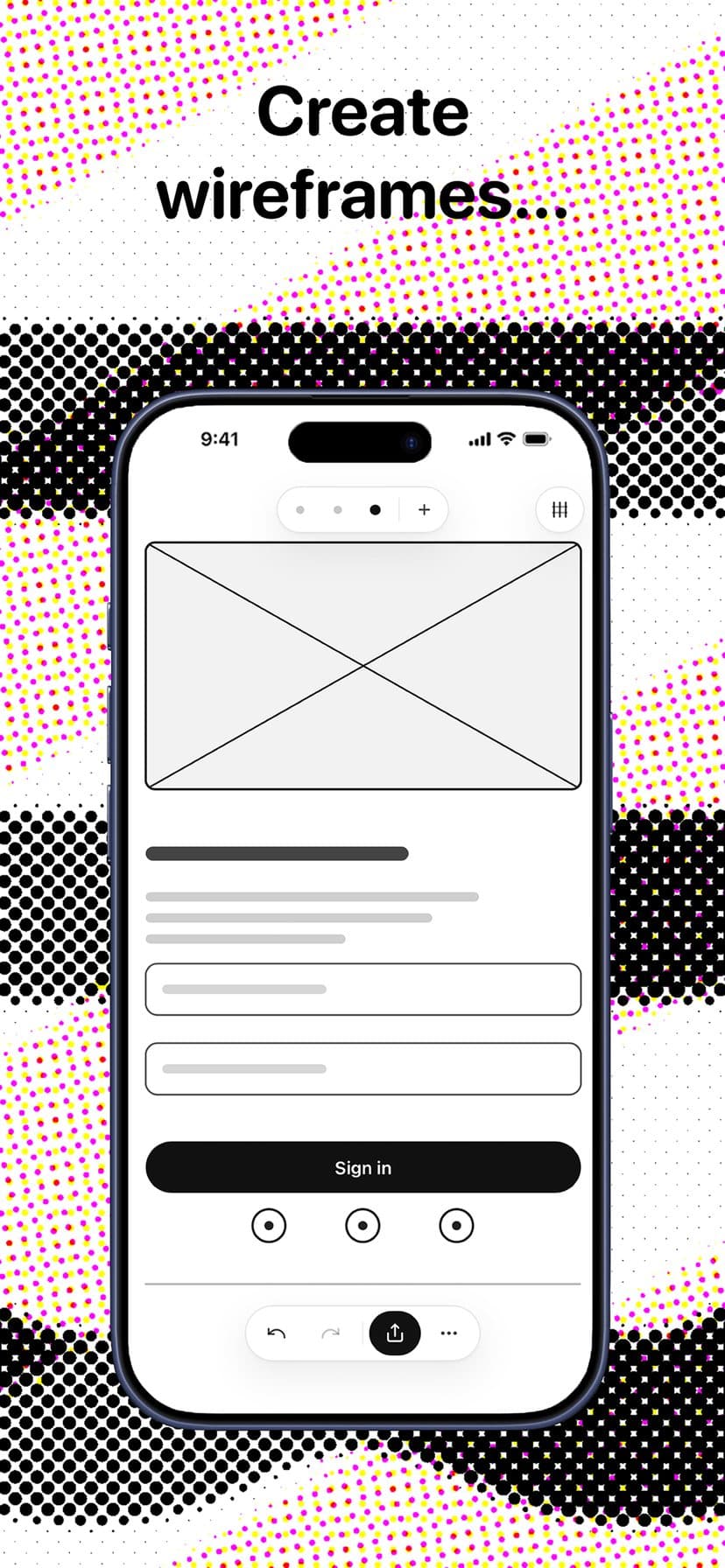 DoodleWire screenshot: Create wireframes