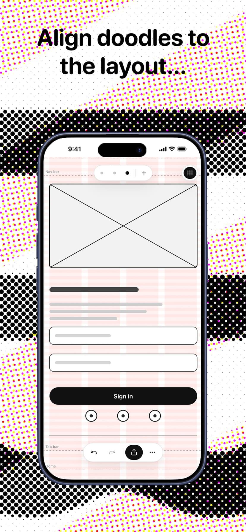 DoodleWire screenshot: Align doodles to the layout