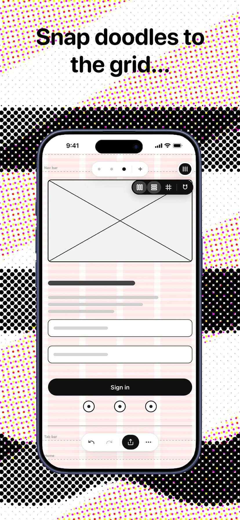 DoodleWire screenshot: Snap doodles to the grid