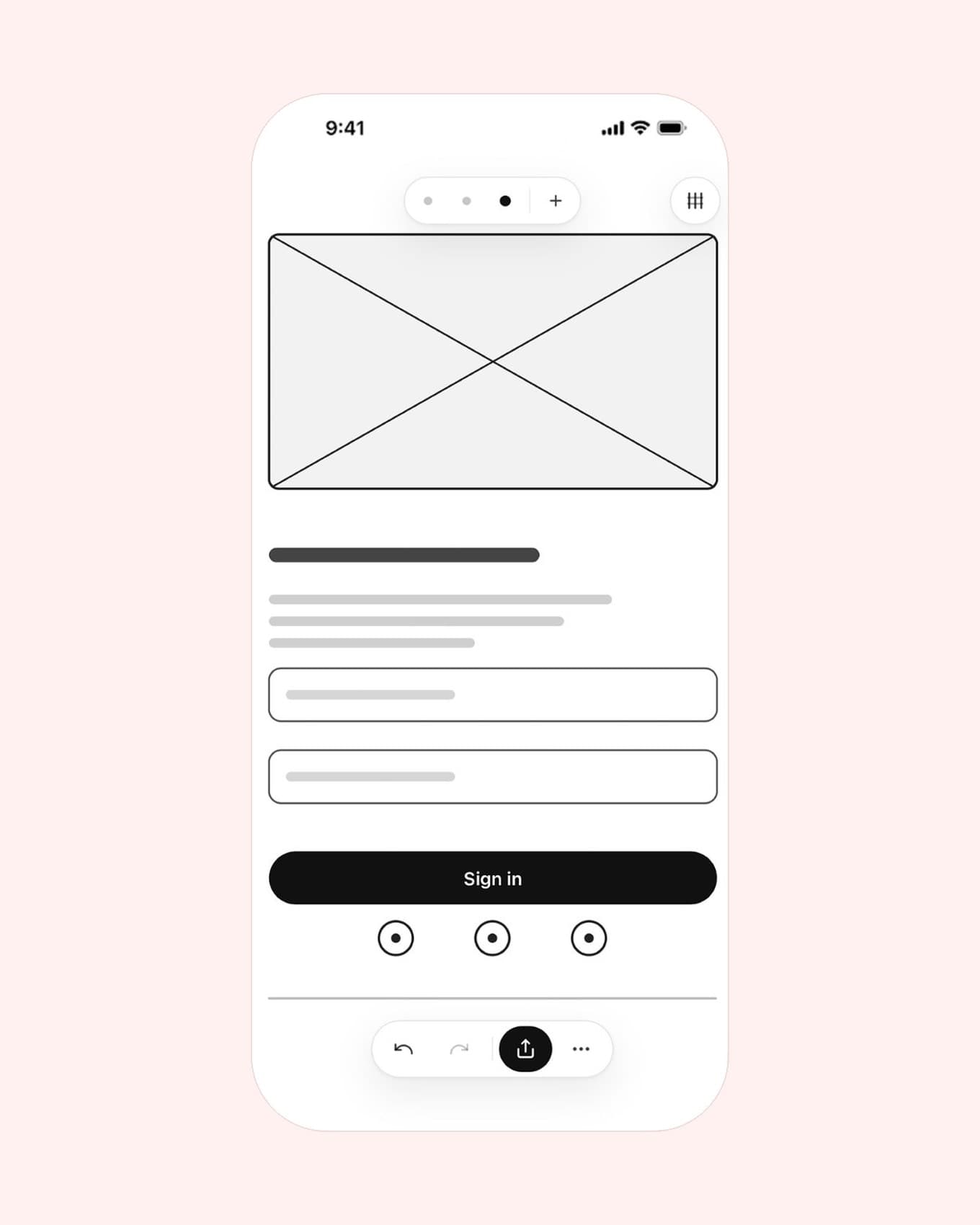 DoodleWire: A finished sign in wireframe