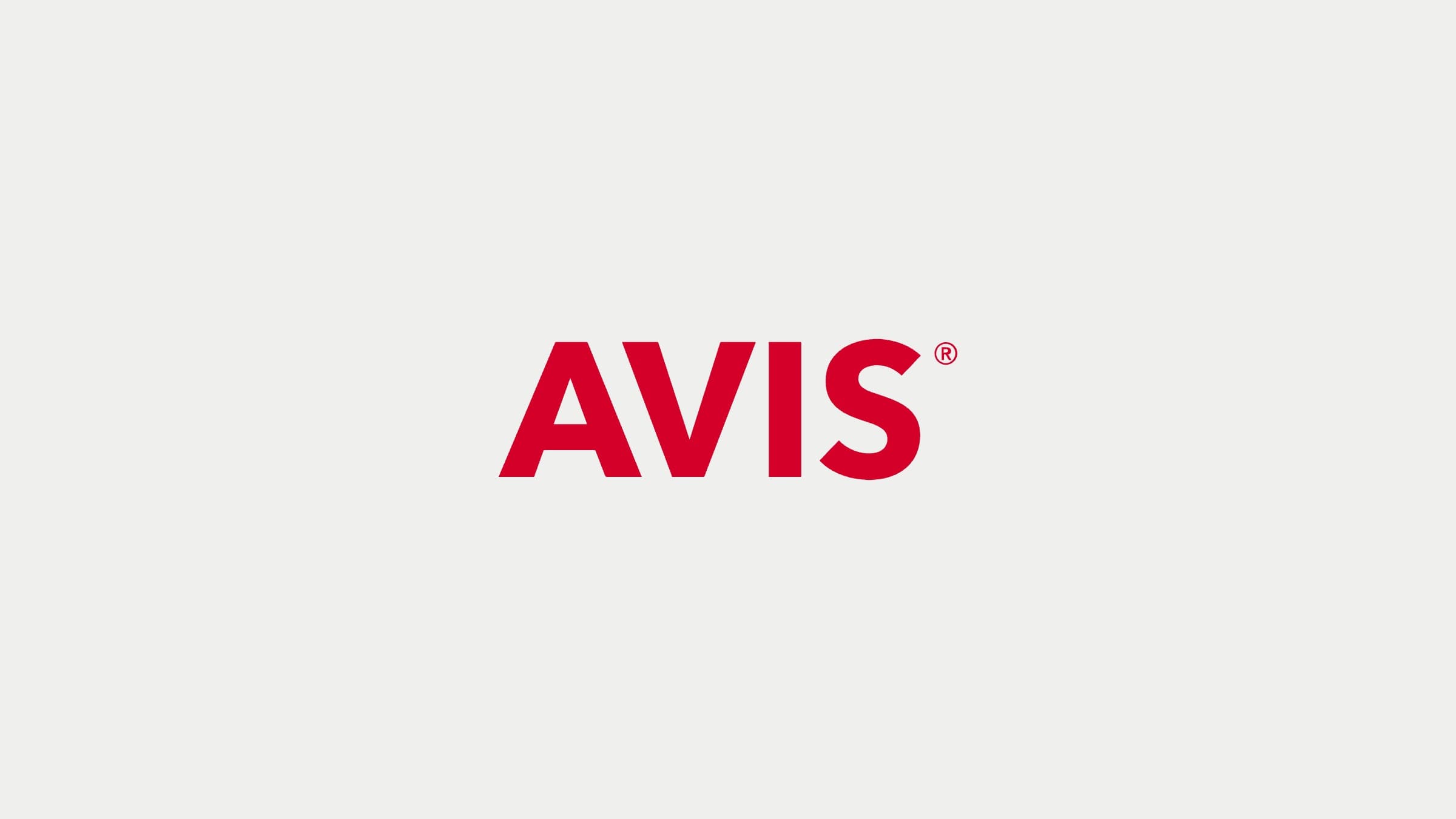 The Avis logo in red on a light grey background
