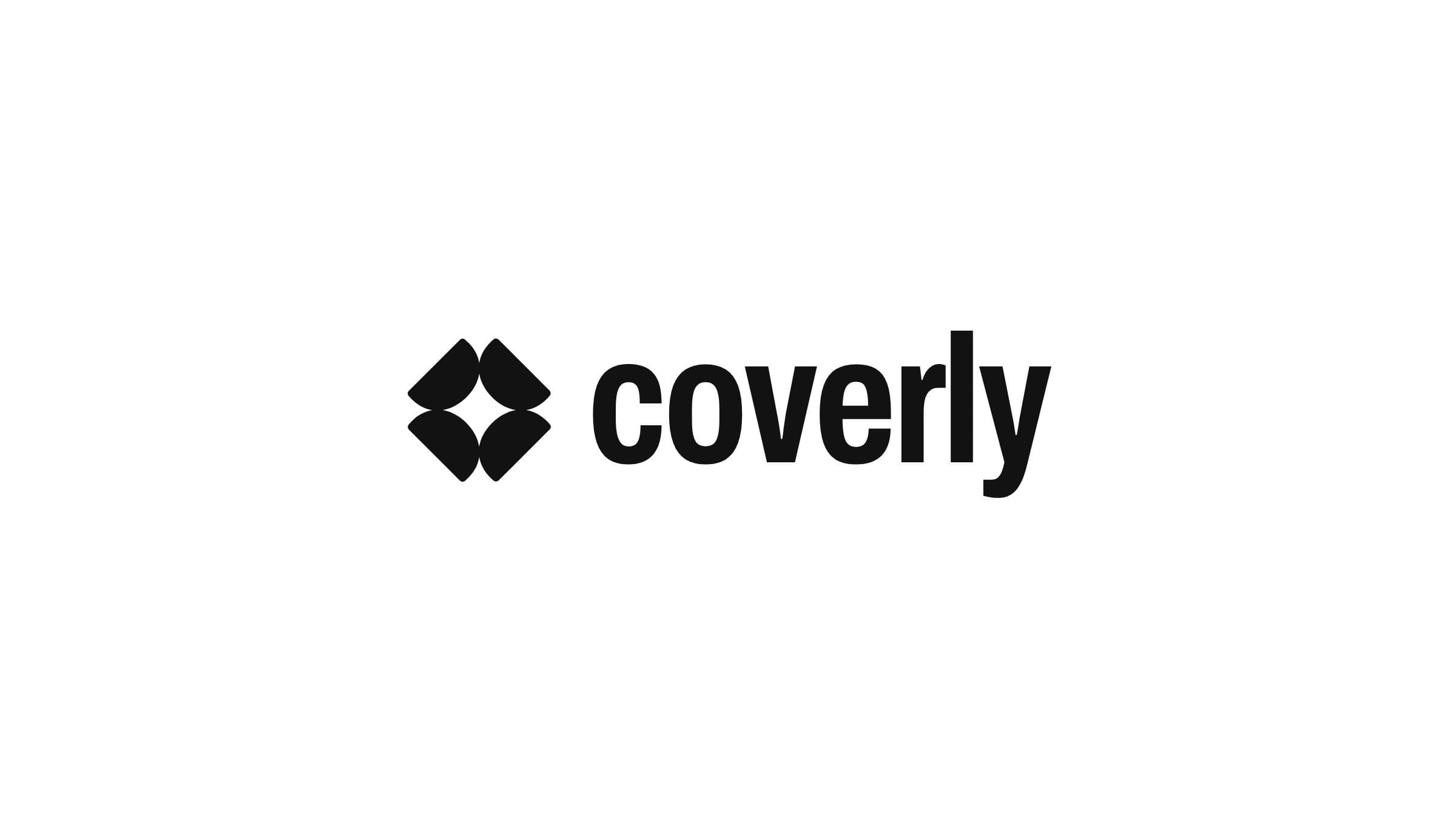 The coverly mark and wordmark in black on white