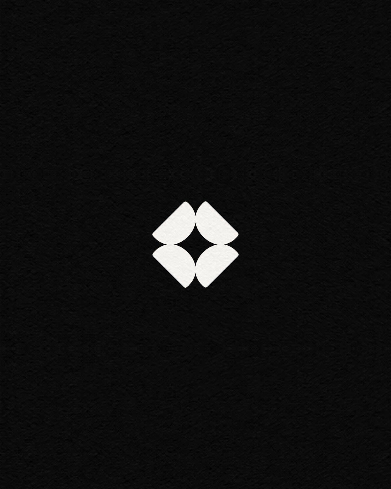 The coverly mark in paper white on black